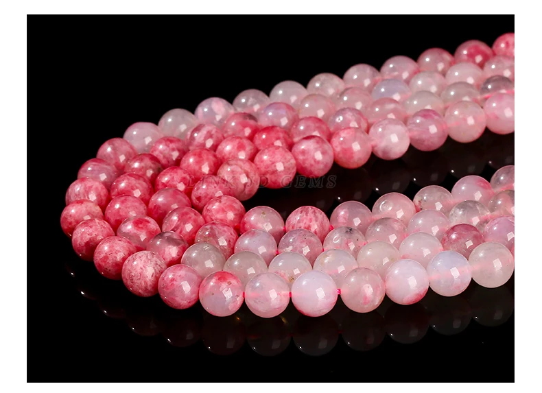 Echte natürliche Farbverlauf Kirschblüte Rhodonit Perlen lose Spacer für Schmuck machen DIY Halskette Armband Zubehör – Detail 7