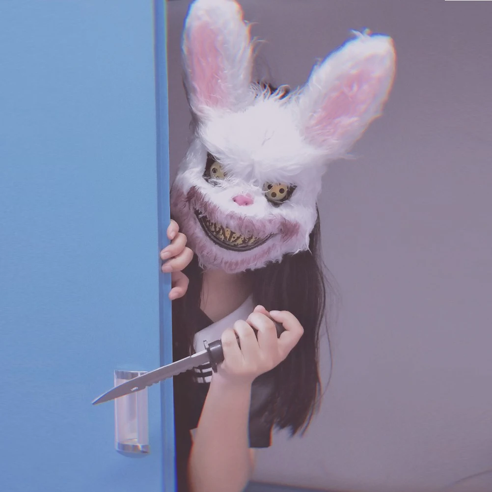 Bloody Rabbit Cosplay Bunny Masque Tricky Mask Evil Mask Horror Masks Masquerade Party Model Plush Toy Halloween Costume