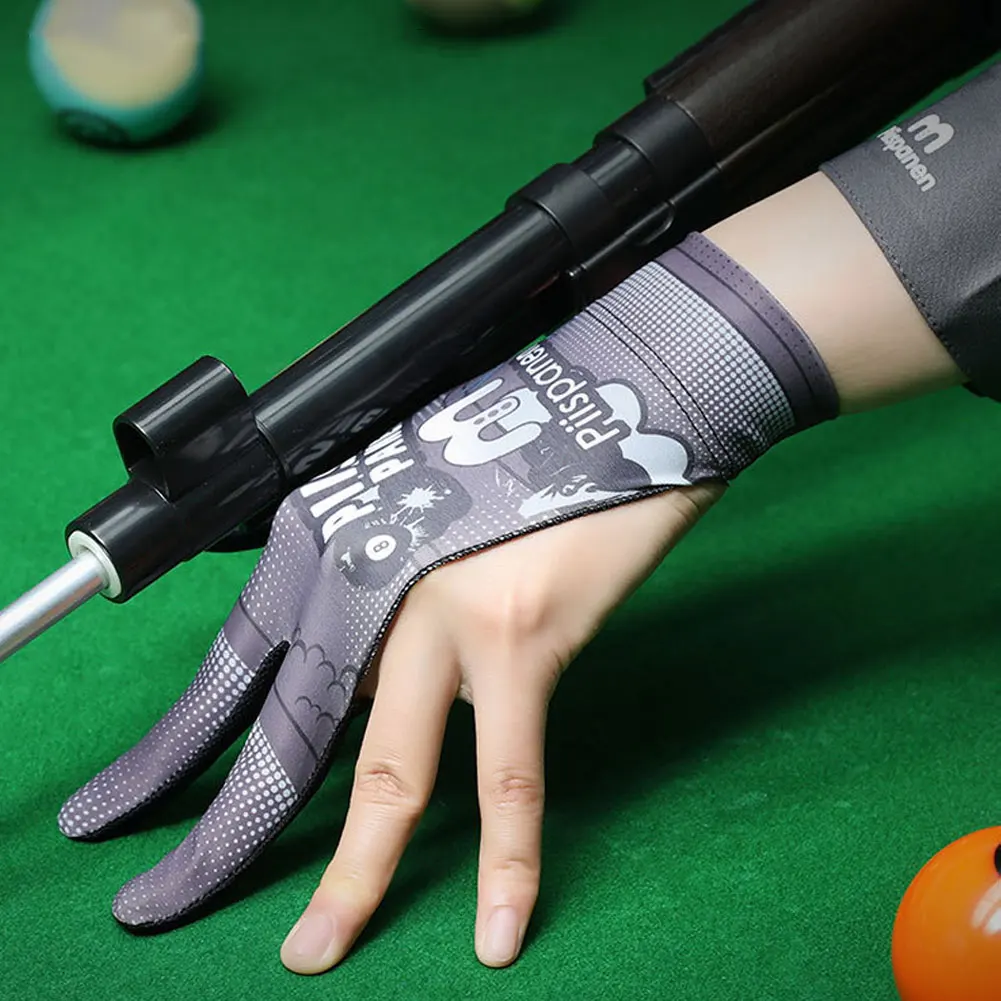 1Pc Billiards Gloves Enhanced Grip Left Right Hand Open Three Finger Professional Billiards Gloves Snooker Table Tennis Gloves