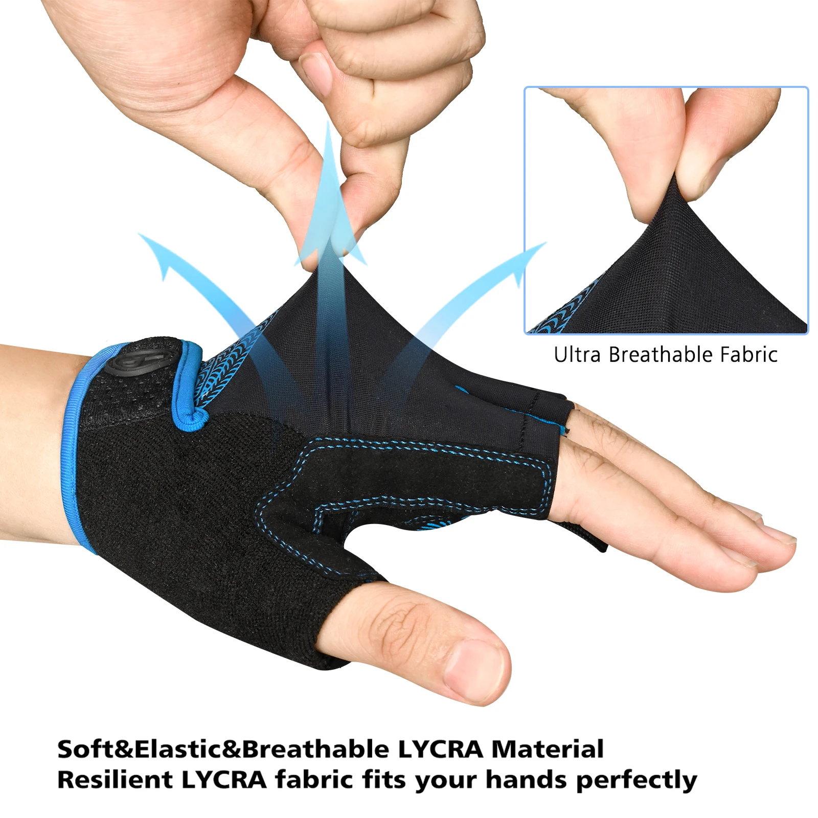 MOREOK Men's MTB Cycling Gloves Half Finger Gel Pad Enhanced Shock Absorption Anti-Slip Breathable for Road & Mountain Biking 4