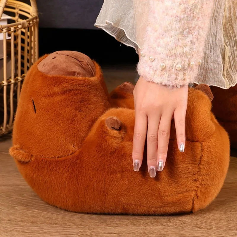 Chaussons Capybara Doux Pour Enfants - Pantoufles En Peluche Antidérapantes, Chaudes Et Confortables Pour L'intérieur - 7
