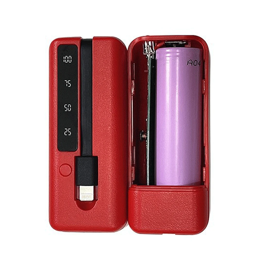 1*18650/18700/20700/21700 Caricabatteria Type-C Porte Usb Power Bank Case Kit Shell Fai Da Te Cellulari Powerbank Box Con Cavo