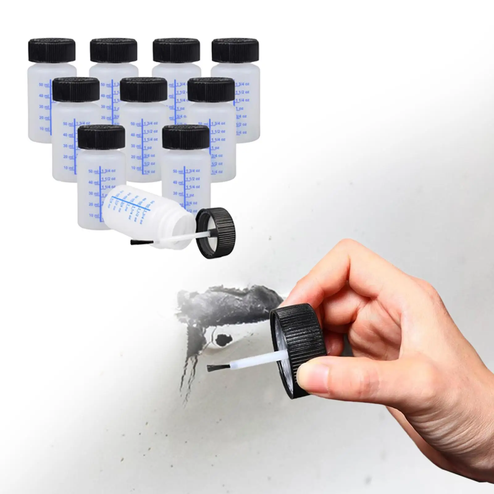 10x Paint Touch up Bottles 2oz Fluid Capacity Small Paint Bottles Fix Chips Auto Car Damage Empty Touch up Bottle