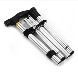 Telescopic Aluminum Alloy Walking Stick for Hiking and Mobility Support (Sliver)