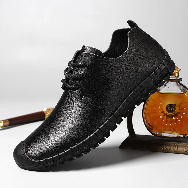 

genuine Leather Shoes Men Fashion Leather High Quality Luxury Brand shoes men handmade Comfortable Men Casual Shoes big size 48