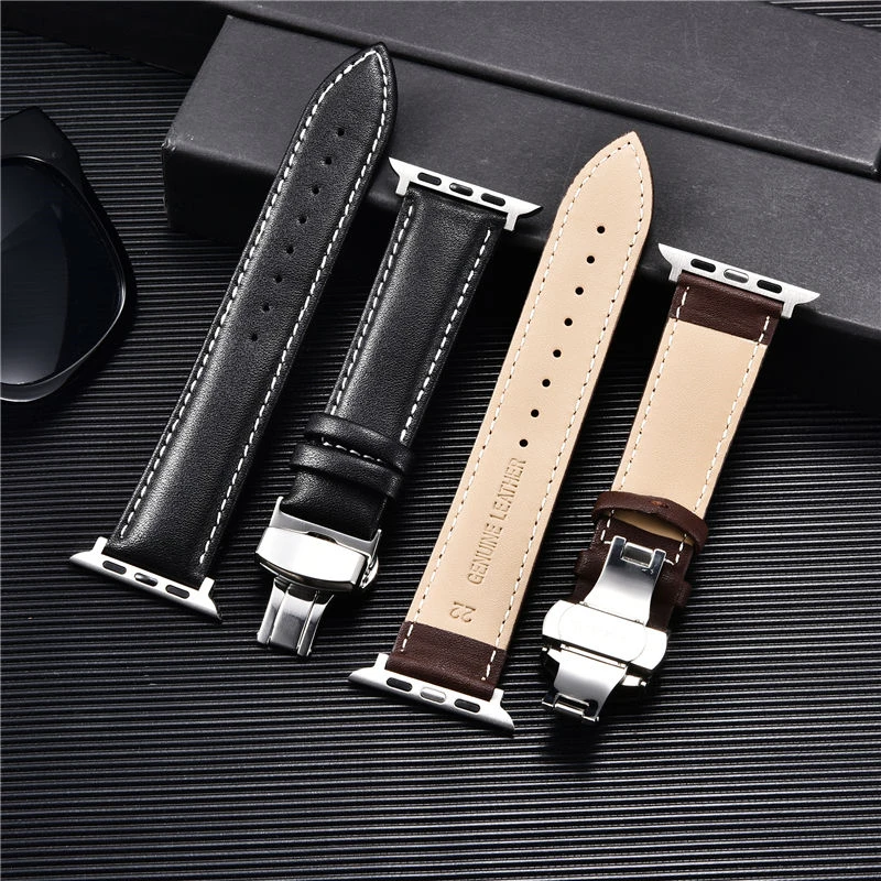รูปสินค้า สายนาฬิกาหนังแท้ สำหรับ Apple Watch ทุกรุ่น