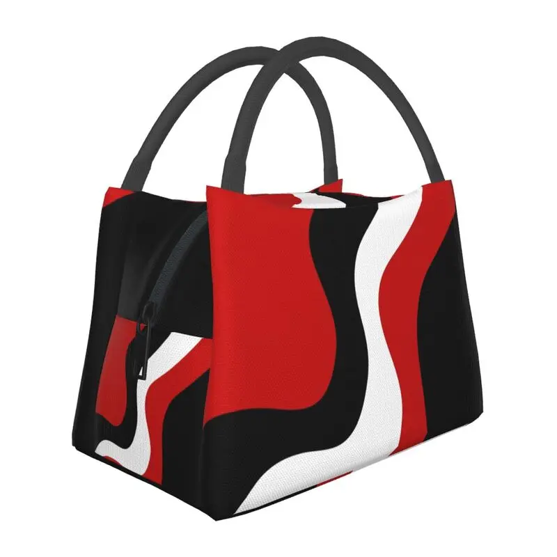 

Custom Diagonal Waves Geometric Lunch Bag Men Women Thermal Cooler Insulated Lunch Box for Office Travel