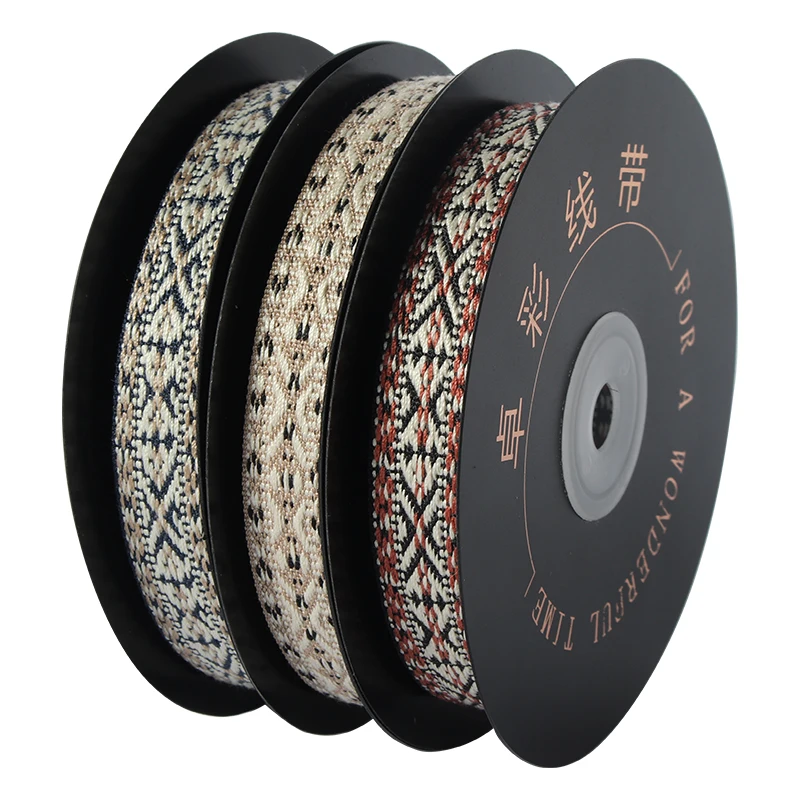 5 Yards 15mm Classic Ethnic Style Vintage Colorful Jacquard Weave Ribbon Decorat For Clothing Shoes Accessories Bow Knot DIY