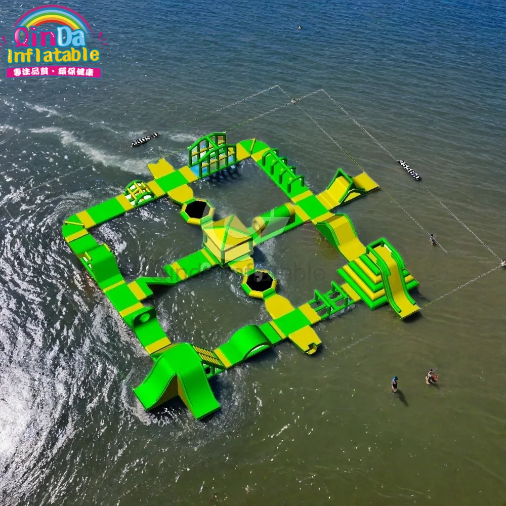 Commercial Floating Toys Inflatable Water Park , Giant Beach Waterpark For Adult