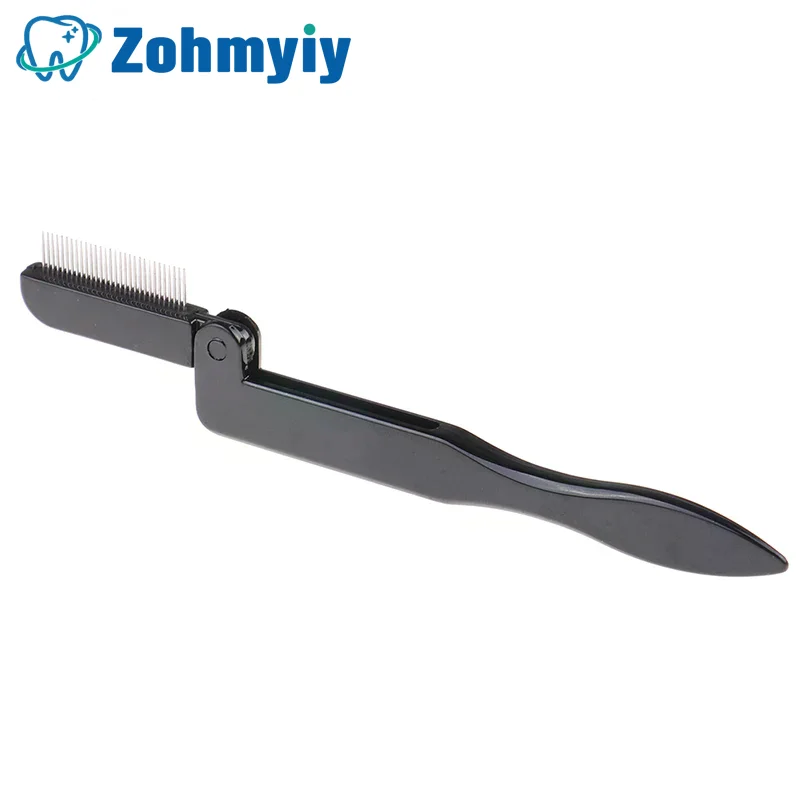 접이식 속눈썹 빗 금속 눈썹 브러쉬 도구 마스카라 분리기 래쉬 컬 블랙