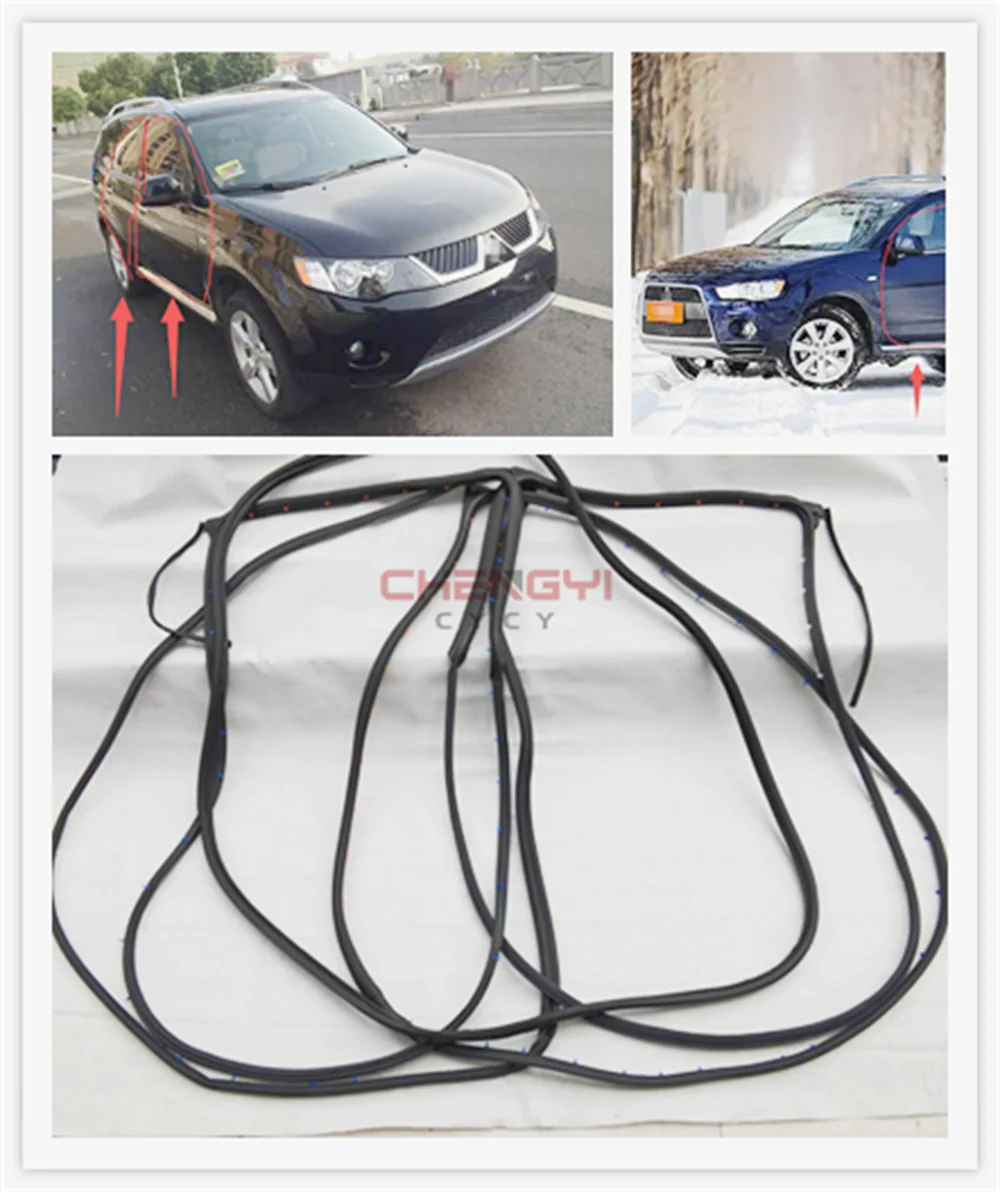 4PCS Rubber Door Belt Weatherstrip Molding Trim - Replacement For Mitsubishi Outlander 2006-2012 - View #5