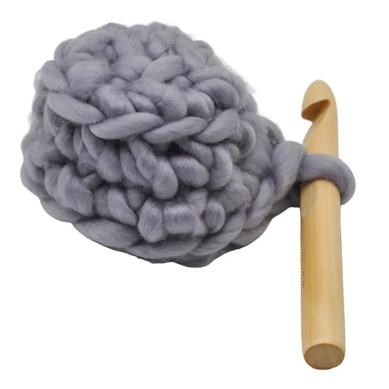 15Pcs Wooden Crochet Hooks Ergonomic Crochet Hook Set Inline Crochet Hooks  Kit for Beginner Giant Wood Crochet Needles for Crocheting Chunky Yarn Rugs