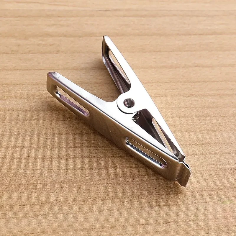 Clothes Pegs 20pcs Stainless Steel Flat Mouth Metal Clip Set Drying Hanger