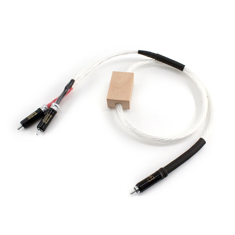 

Hi-End OCC silver plated cable One RCA to Two RCAs Interconnect Single line hifi Audio RCA extension cable