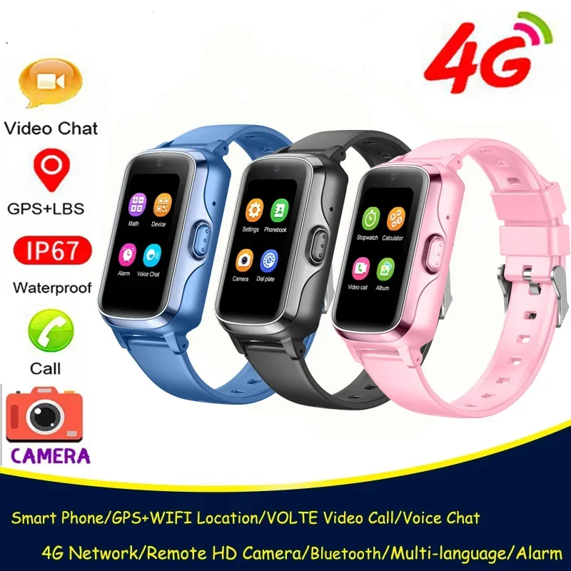 

2024 4G Smart Bracelet Phone Watch With Sim Card Video Call Camera SOS GPS Smartwatch Android Watches For Children Kids Boy Girl