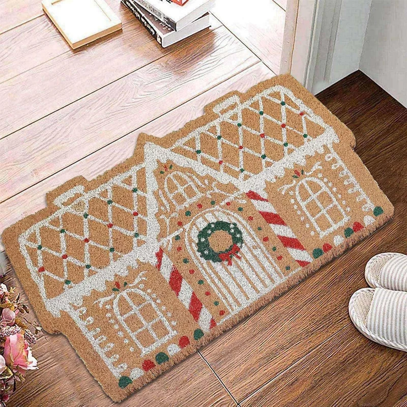 Genérico Felpudo Navideño, Felpudo Navideño Para Exteriores,Tapetes Para Puertas De Entrada - Decoraciones Navideñas, Decoración Navideña, Alfombra De