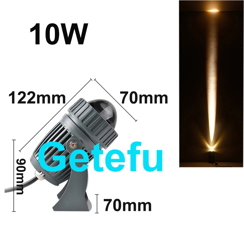 thumbnail image 1 of Foco LED para exteriores, 110 V, 220 V, 12 V, 10 W, 24 W, resistente al agua, con ángulo de haz estrecho, para paisajes, calles, jardines, focos cuadrados, 1 of 5
