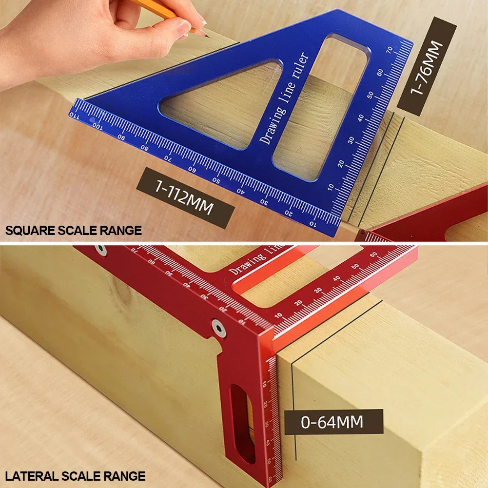 

Engineer Square Carpenter Woodworking Measuring Miter Alloy For Ruler High Tool Layout Protractor Precision Triangle Aluminum