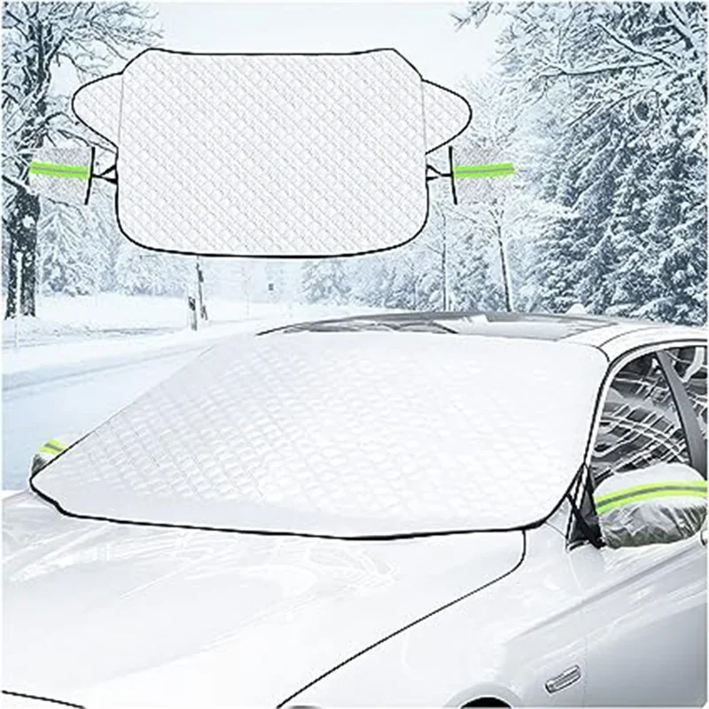 All-Weather Windshield and Mirror Protector with Windproof Sunshade