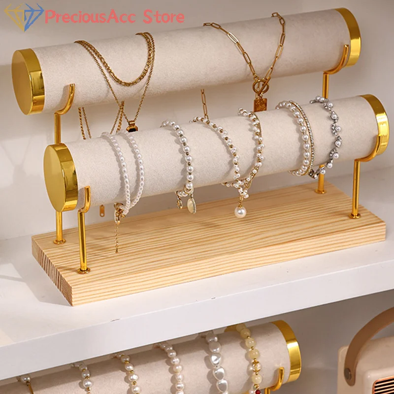 1/2/3-Layer Jewelry Display Stand Wooden Jewelry Bracelet Watch Display Holder For Women Men Ideal Choice For Gifts