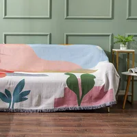Textile City Nordic Style Sofa Cover Abstract Rebirth Theme Design Fresh Modern Aesthetic Perfect for Scandinavian Home Decor 1
