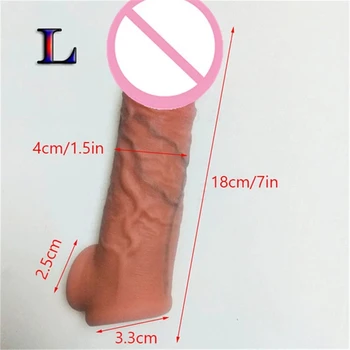 Sex Shop Penis Extender Sleeve Big Cock Reusable Condom Delay Ejaculation Penis Sleeve Dick Male Dildo Enlargers Sex Toy For Men 5