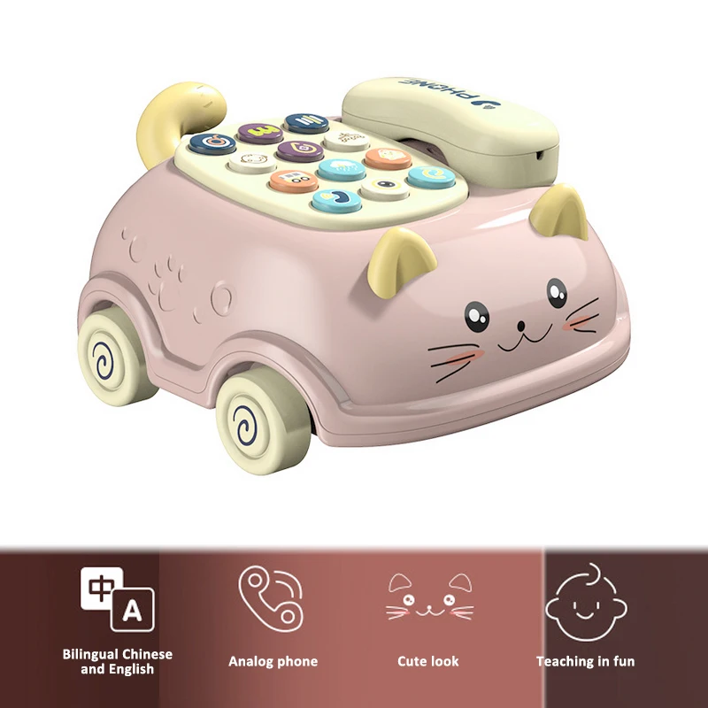 Baby Educational Learning Toys 0 12 months Montessori Lights Musical Piano Mobile Phone Girl Kids Child Telephone Story Machine 3