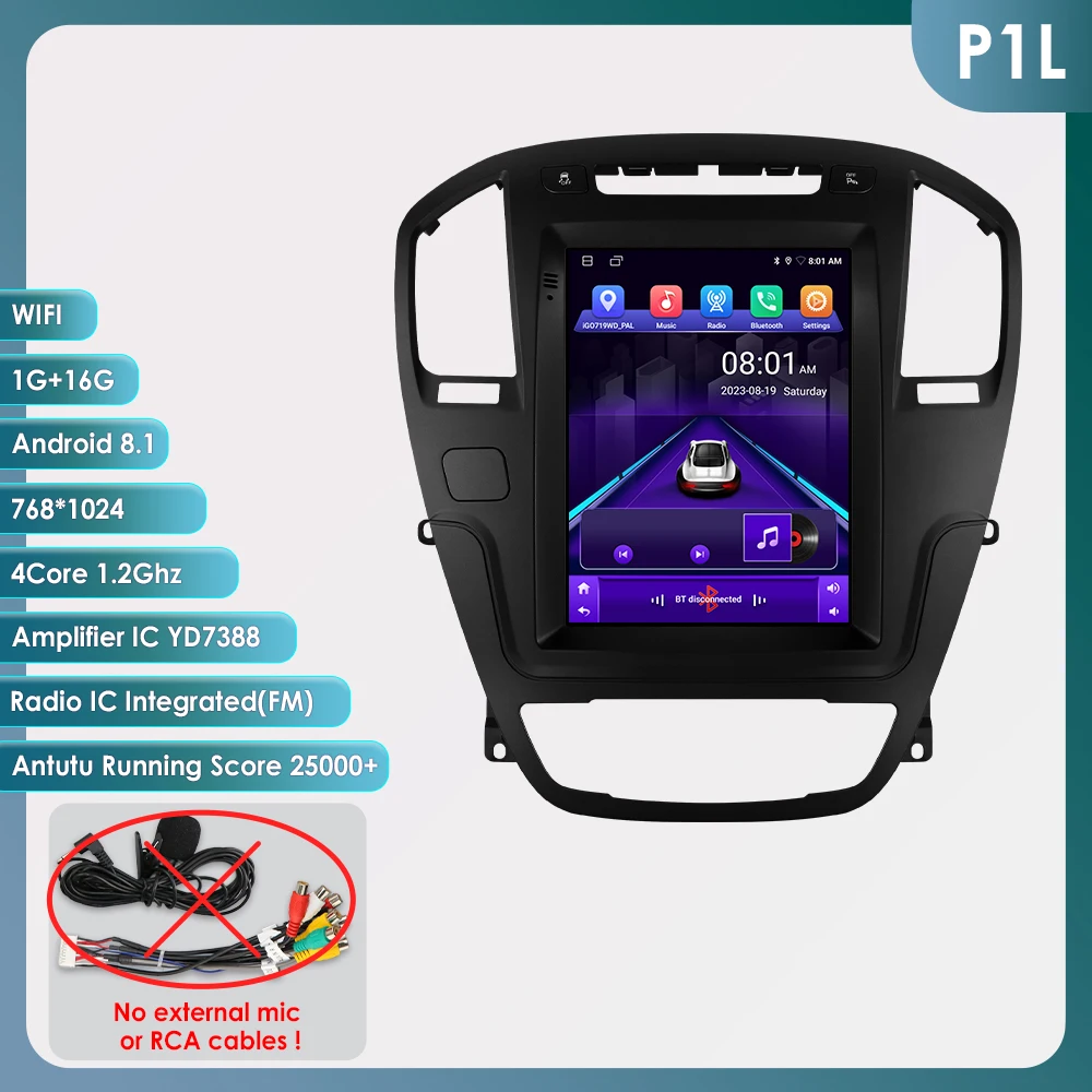 Hizpo für tesla style android 13 autoradio für buick regal opel abzeichen 2013-2018 multimedia player carplay gps navigation 2009"