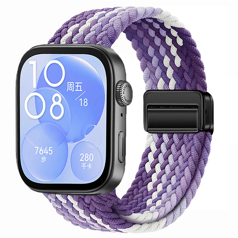 Breathable Magnetic Adjustable Woven Nylon Watch Strap Replacement Band