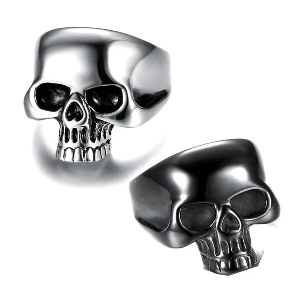 

CHUANGCHENG Personalized Punk Style Series Skull Head Rings Size 7-15