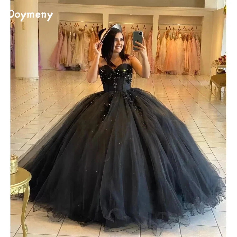 

Doymeny Appliques Beaded Quinceanera Dresses Sweetheart Floor Length Ball Gown Sweet 16 Dress vestidos de 15 quinceañera