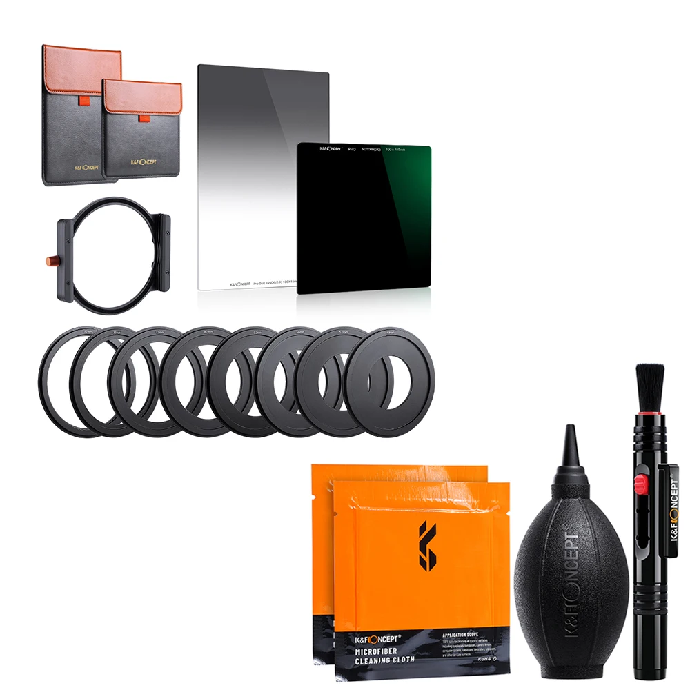 K&F Concept Square ND Filter Kit 100mm Square ND1000 (10 Stop)+150mm