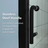 Bifold Frameless Glass Shower Door,Fold Clear Glass Shower Panel Pivot Swing Shower Doors,Matte Black Finish 5