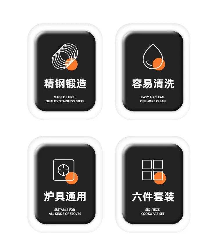 Set Pentole E Padelle Wodillo 6 Pezzi - Acciaio Inox 18/10, Per Induzione, Lavabile In Lavastoviglie - Foto 6