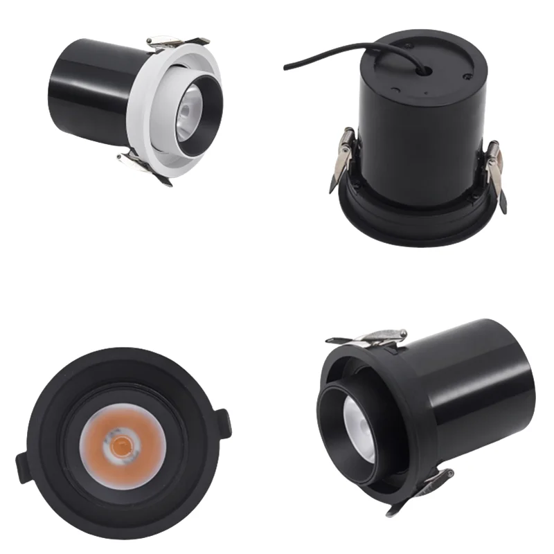 조도 조절식 LED 스포트라이트 각도 조절, 360 ° 회전, 범용 내장형 LED 천장 조명, 7W9W12W15W18W20W24W
