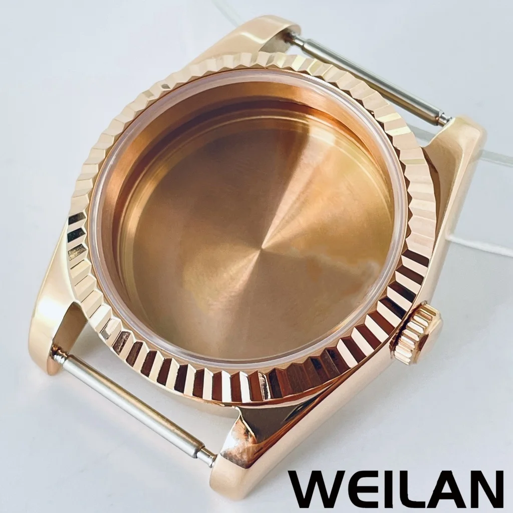 Premium Silver & Gold Waterproof Watch Case with Sapphire Crystal