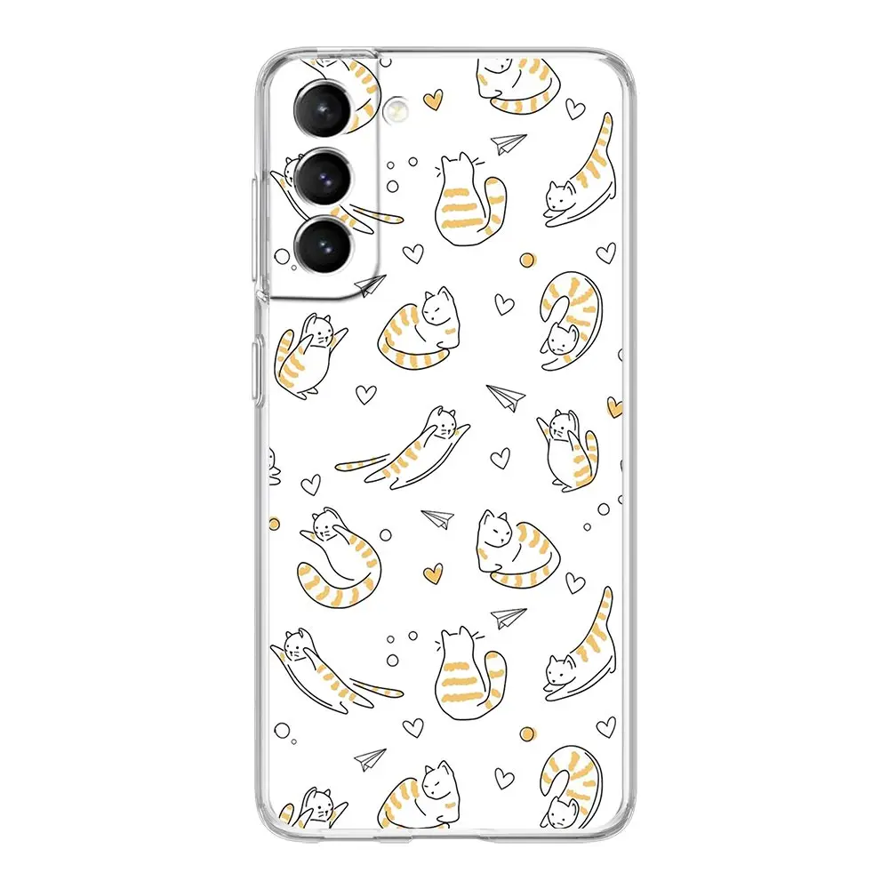 Adorable Cartoon Kitten Clear Silicone Phone Case