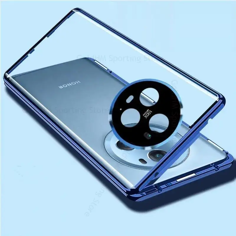 Funda For Honor Magic 5 Pro Tempered Glass Phone Case For Magic 4 3 Pro Double-Sided Magnet Adsorption Lens Flim Protector Cover