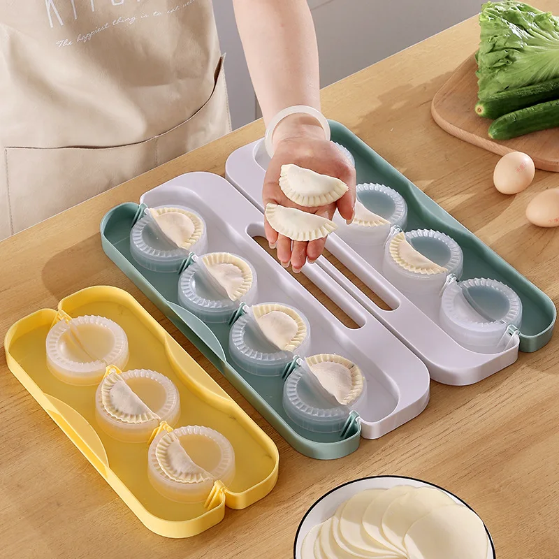 

New Dumpling God Tool 3 Grid Mold Plastic Creative Home Machine Baking & Pastry Tools