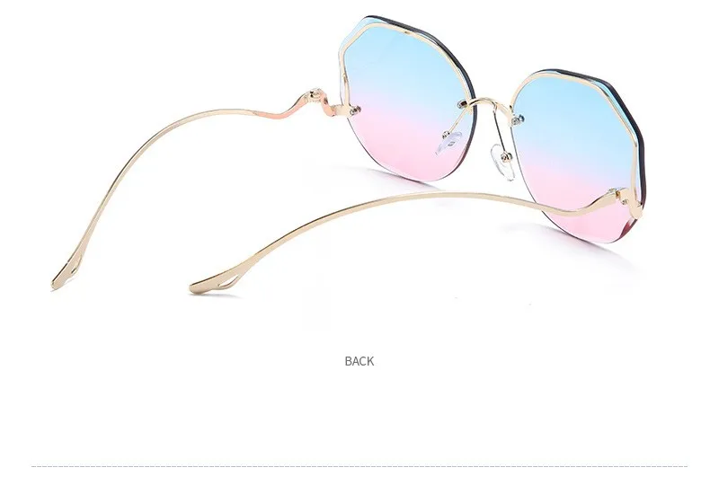 Neue rahmenlose, randgeschnittene High-End- und personalisierte Sonnenbrille mit modischem Farbverlaufsdesign 1211 – Detail 9