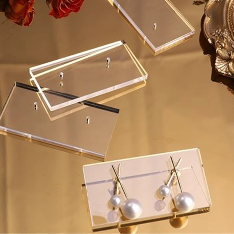 10Pcs Clear Acrylic Earrings Display Board Card Holder Photo Props Ear Stud Ear Jewelry Packaging Showcase Organizer Rack book stand 2pcs clear display easel transparent book display stand tablet holder book holder rack photo holders for pictures