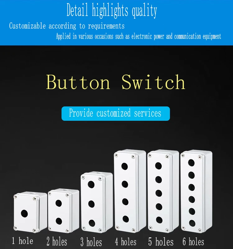 

Button Switch Box Waterproof Elevator Emergency Stop Self-locking Start Stop Control Box Plastic 22mm Industrial Electrical Box