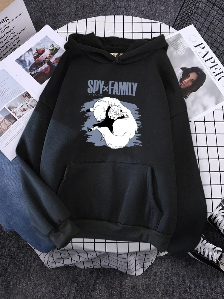 

Spy X Family Women Hoodie Anya Forger and Bond Froger Print Pullovers Autumn Pocket Sportswear Sports Hooded Clothing Female