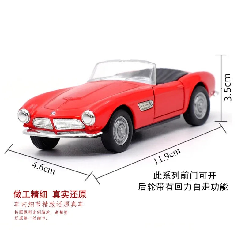 WELLY 1:36 1956 BMW 507 클래식 용융 컨버터블 장난감 자동차 모델, 시뮬레이션 합금 자동차 모델 풀백 자동차 장난감 선물 B622