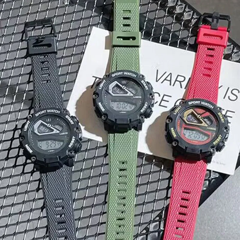 

Fashion Large Dial Mens Sport Electronic Watch Trendy Teenagers and Children Student Alarm Luminous Versatile Digital Wristwatch