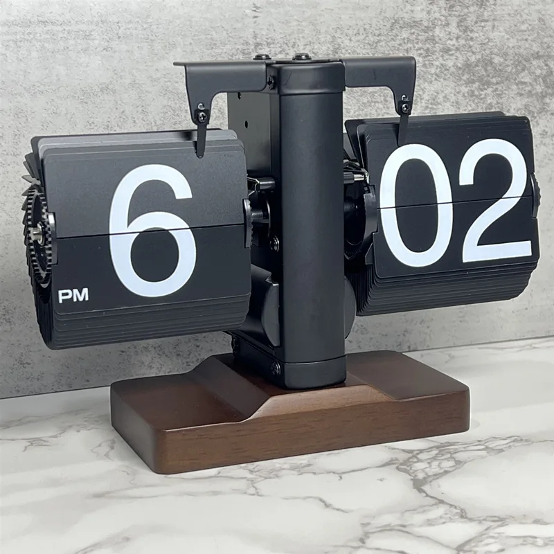 Desktop Clock European Creative Flip Down Page Desk Clocks Retro Flip Table Clock Mechanical Automatic Home Decor flipping clock,retro desk clock