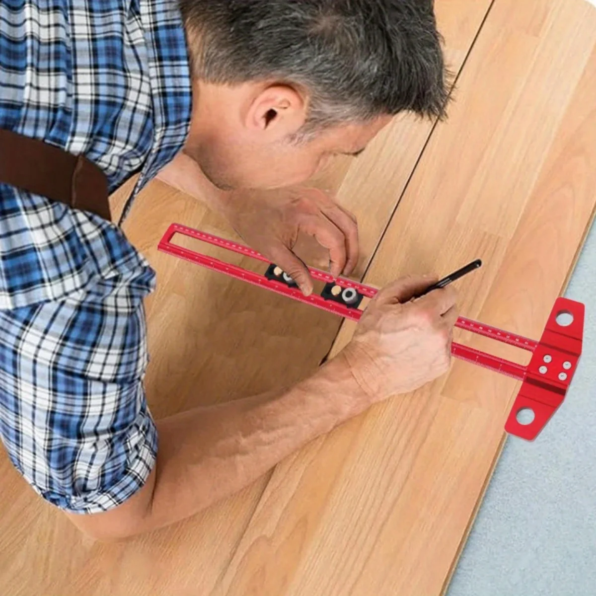 Drilling Positioning Scoring Ruler 2 in 1 Aluminum Alloy Versatile Dowelling Jig W-6/8/10mm Drill Sleeves and Activity Block