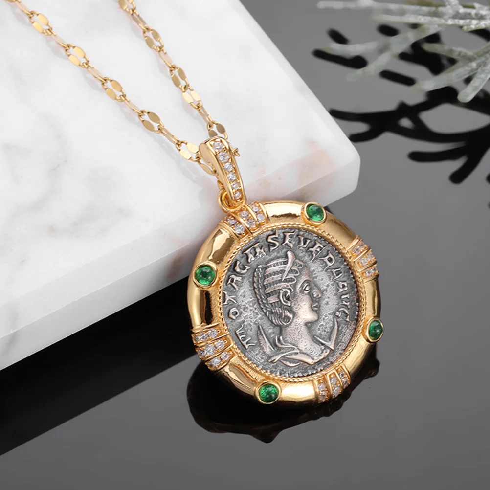 

Birthday Decoration for Girl Decorative Necklace Fashion Statement Pendant Alloy Vintage Miss Women