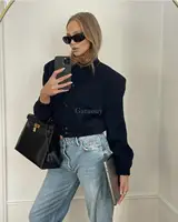 Garaouy 2023 Spring Basic Women Large Pocket Pilot Jacket Female Loose Single Breasted Coats Simple Leisure Tops Outwear Mujer - Image 4