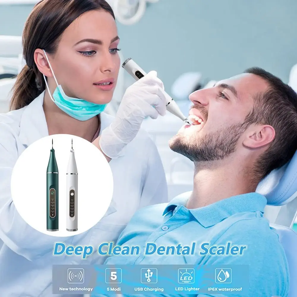 

with LED Light 5 Adjustable Modes Teeth Stains Cleaner Dental Scaler Dental Calculus Remover Plaque Calculus Remover
